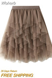 8 Color Girl Sweet Mesh Short Tulle Skirt Elastic Waist Fairy Tutu Ball Gown Mini Skirt For Spring Summer QT2179-Outfit