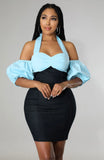 Sexy Contrast Color Bodycon
