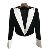 New Star Fashion Collage Bump Color Repair Velvet Short Suit Jacket