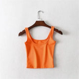 Trendy Women's Vest With Sexy Solid Color Wears A New Summer Sleeveless Blouse With High Waist And Navel Suspenders.-Outfit