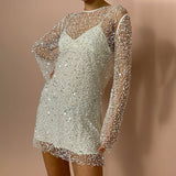 Explosion Of Women's Beads Perspective Mesh Two Sets Of Sling