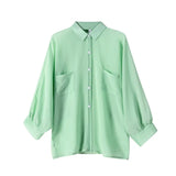 Loose Women Thin Shirt Summer Long Sleeve Perspective Beach Button Up Tops Fashion Solid Casual Ladies Chiffon Sun
