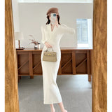 Tsets + Casual High-Waisted Broad-Legged Set Women's Fashion Temperament Two