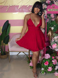 hirigin V-Neck Ruffles Party Dress Women 2021 Summer Casual Loose Beach Mini Dress Ladies Solid Color A-Line Short Dress