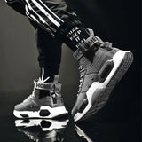 High Top Fashion Leather Sneakers Trend Hot Sale Comfortable Man Casual Shoes Outdoor Non-slip Breathable Men