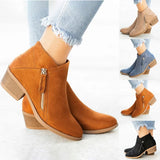 Autumn Women Shoes Retro High Heel Ankle Boots Female Block Mid Heels Casual Botas Mujer Booties
