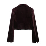 New Velvet Short Jacket With Belt