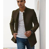 Men's Casual Men's Coat Autumn And Winter New Trend Men's Solid Color Repair This