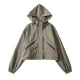 Hooded Storm Jacket Women's New Loose Casual Zipper Jacket In The Fall Of 2025