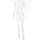 Ribbed Square Collar Sexy Rompers Womens Jumpsuit Black Long Sleeve Skinny Playsuit 2022 Fall Lucky Label Jumpsuits