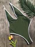 Padded Sexy Bodysuit Monokini Swimsuit 2018 Hot Sale Beachwear One Piece Swimsuit Patchwork Swimming Suits For