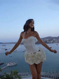 And Summer New Sexy Fish Bone Strap Adjustable Bosom Heavy Industry Flower Skirt Set