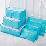 6 PCS Travel Storage Bag Set for Clothes Tidy Organizer Wardrobe Suitcase Pouch Travel Organizer Bag Case Shoes Packing Cube