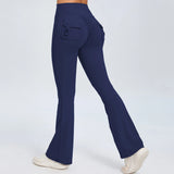 Woherb Peach Lift Hip Yoga Bell Pants Fitness Exercise Wide Leg Micro Pants High Waist Quick Dry-Outfit