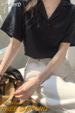 Colors Shirts Women Summer Thin Camisas Mujer Tops All-match Fashion Elegant Harajuku Solid Minimalist Holiday Aesthetic Chic-Outfit