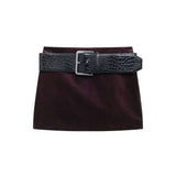 New Velvet Short Jacket With Belt