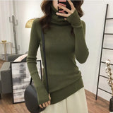 New Slim Turtleneck Women Sweater Long Sleeve Pullover Knitting Female