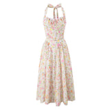 Style Lace Splicing And Compression Bar Long Neck Dress In Spring-Outfit