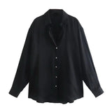 Spring Style New Spring Satin Texture Classic Shirt 7969046-Outfit