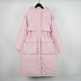 Large Natural Raccoon Fur Hooded Long Down Coat Women Winter 90% Duck Down Parkas Female Thickness Sash Tie Up Jackets-Outfit