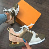 Sneakers 2020 Fashion Mixed Color Platform Sport Shoes Casual Breathable Suede Leather Running Walking Shoes Sneakers