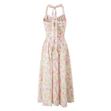 Style Lace Splicing And Compression Bar Long Neck Dress In Spring-Outfit