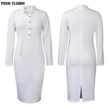 Sleeve Bodycon Dress African Dresses for Women 2023 Autumn Sexy Daily Elegant High Waist Bandage Robe Femme African Clothes-Outfit