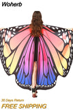 Cappa Women Butterfly Wings Costumes Pashmina Shawl Scarf Nymph Pixie Poncho Costume Accessory Peacock Wings Shawl-Outfit
