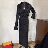 Woherb 2023 New Fashion Temperament Elegant Heavy Industry Diamond Split Hip Skirt Set-Outfit