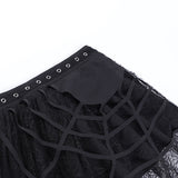 Black Lace A-Line Mini Skirts for Women Y2K Vintage Bandage Lolita Summer Skirt Gothic Clothes 90s Streetwear JY22257AH-Outfit