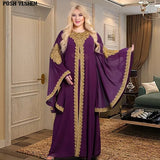 Piece Set Dress African Dresses for Women 2023 Traditional Gold Embroidery Clothing Islam Kaftan Abaya Musulman Robe Femme-Outfit
