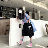Shorts Women Large Pocket Cargo Harajuku Loose Shorts Girl Leisure Couple Korean Style Ulzzang Trendy Street Summer