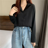 Korean Fashion Tunic for Women 2023 Summer Top Women Green Chiffon Blouse for Women Long Sleeve Shirts Office Clothes-Outfit