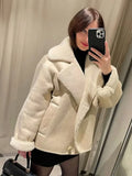 And Winter 2025 New Collar Fur One-Piece Skin Plus Velvet Warm Coat Women