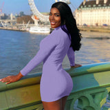 Women Autumn Long Sleeve Turtleneck Knitted Dress Knitwear 2021 Fashion Casual Bodycon Outfits