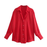 Spring Style New Spring Satin Texture Classic Shirt 7969046-Outfit