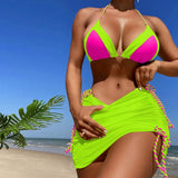 Woherb New 2024 Three-Piece Patchwork Bikini Women's