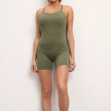 Woherb Sha New No Embarrassment Line Tight Yoga Pants Back Hollow Body Training Fitness Sports Jumpsuit-Outfit