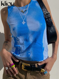 Kliou Body Print Women Tank Tops Hipster Sexy High Street Midnight Wear Clothing Sleeveless O-Neck Hot Female Party