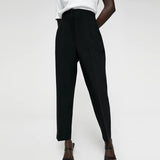 Summer Casual Solid Ankle-Length Pants 2023 High waist Fashion Female Elegant Straight Pants Trousers Clothing LY9385-Outfit