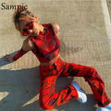Y2K Women Chic Korean Style Fashion Mesh Off Shoulder Long Sleeve Cropped T Shirt Tops Summer 2021 Tie Dye Sexy