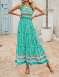 Long Bohemian Print Strap Loose Casual