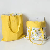 New Millet Wheat Fabric Double-sided Dual-use Shoulder Bags Cotton Linen Pocket Handbag Shopping Bag Female Canvas Cloth