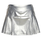 Woherb Spring And Summer New Women's Solid Color Slim Street Fashion High Waist Skirt Pleated Skirt-Outfit