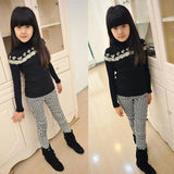Spring Autumn Pencil Pants Girls Houndstooth Leggings Classical Swallow Gird Skinny Tights Elastic