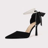 Shoes Wedding Shoes Sweet High Heels Princess Shoes Female Pointed Fine Heel Single Shoes With Skirt French Small