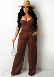 Casual Basic Strap Vest And Sweatpants Matching