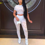 Hole Active Women Set Short Sleeve T-shirt and Shorts Set Sport Tracksuit Two Piece Set Fitness Outfit Ribbed Sweatsuit-Outfit