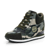 Spring High Top Wedge Platform Sneakers Women Casual Shoes Hidden Heels Ladies Sneakers Camouflage Women Shoes Basket
