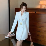 And Autumn High-Grade Thin 2025 Wind Coat Women's Long Spring And Autumn New Double Row Buckle Long Suit
